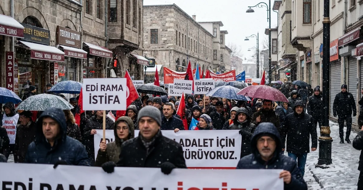 Tiran sokaklarında Edi Rama'ya karşı büyük protesto