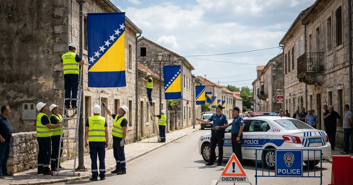 Çapljina’da 150 Bosna Hersek bayrağı polis eşliğinde toplatıldı
